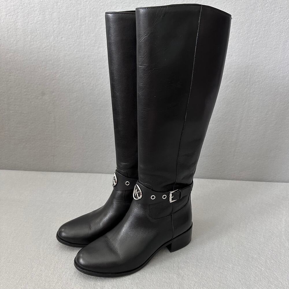 MICHAEL Michael Kors Women’s Heather Leather Almond Toe Tall Riding Boots Size 6 - Picture 2 of 16